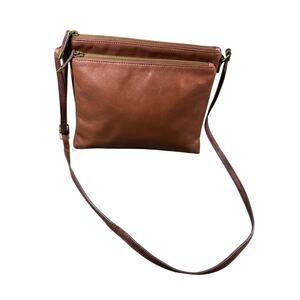 Margot Brown Leather 2 Compartment Shoulder Bag